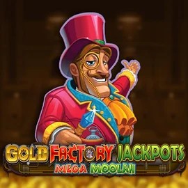 Gold Factory Jackpots Mega Moolah game by Aurum Signature Studios – logo hosted on Casea Casino