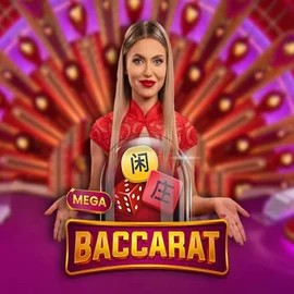 Mega Baccarat by Pragmatic Play, showcased at caseaacasino.com – game logo